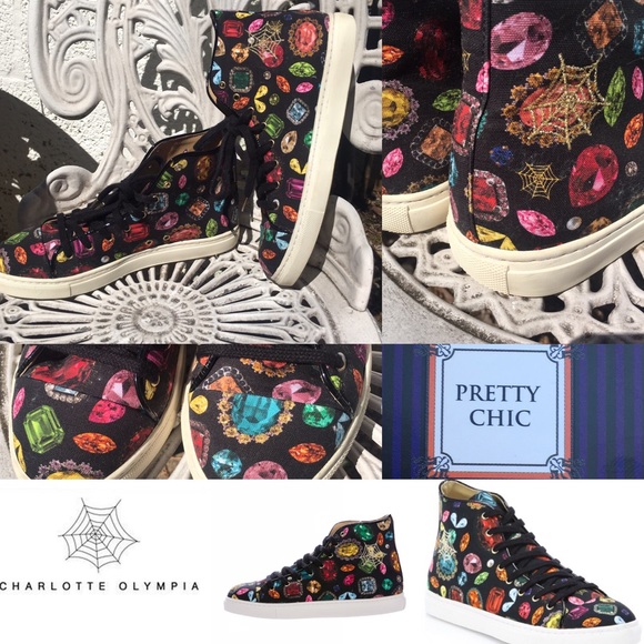 The CHARLOTTE OLYMPIA Jewel Canvas High Tops - Picture 8 of 8